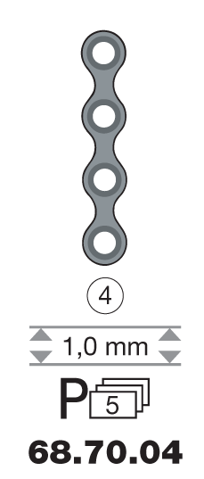 PLAQUE EN TITANE I-FORM / 4 TROUS LONG. 2,3 CM-0