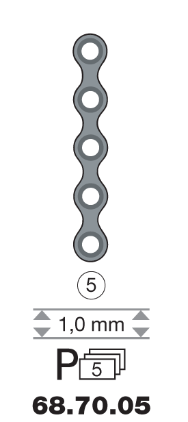 Plaque en titane I-Form / 5 trous long. 3 cm-0