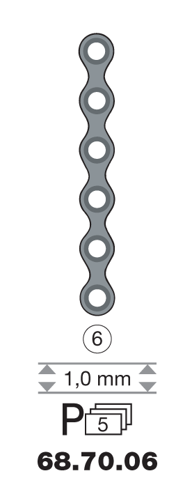 Plaque en titane I-Form / 6 trous long. 3,6 cm-0