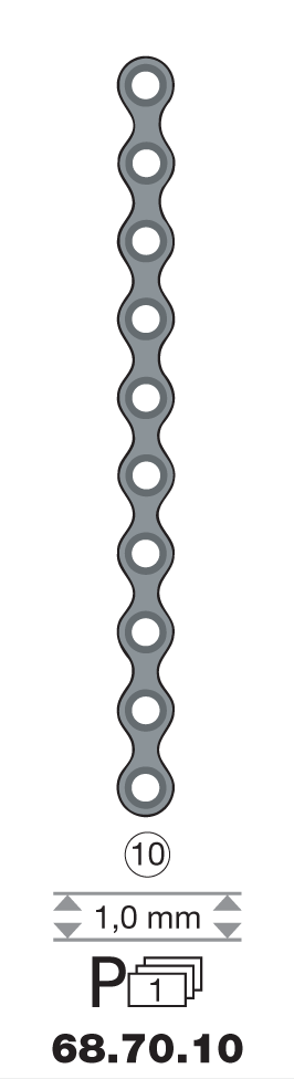 Plaque en titane I-Form / 10 trous long. 5,8 cm-0