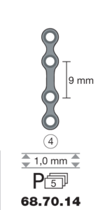vignette du produit Plaque en titane I-Form 4 trous long. 2,6 cm