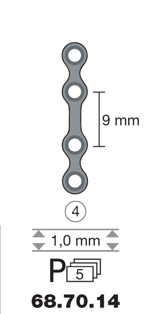 Plaque en titane I-Form 4 trous long. 2,6 cm-0