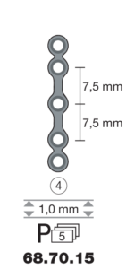 vignette du produit Plaque en titane I-Form / 5 trous long. 3 cm