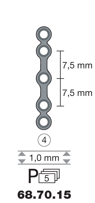 Plaque en titane I-Form / 5 trous long. 3 cm-0