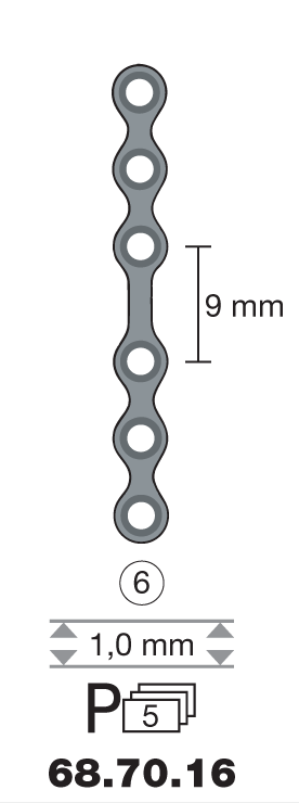 Plaque en titane I-Form / 6 trous long. 4,1 cm-0