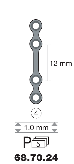 Plaque en titane I-Form / 4 trous long. 3 cm-0