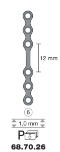 vignette du produit Plaque en titane I-Form / 6 trous long. 3,8 cm