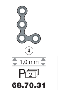 vignette du produit Plaque en titane L-Form 90° / 4 trous long. 1,6 cm