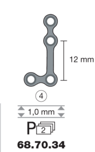 Plaque en titane L-Form 90° / 4 trous long. 2,2 cm-0