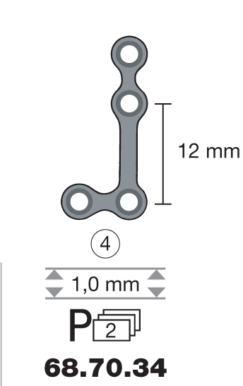 Plaque en titane L-Form 90° / 4 trous long. 2,2 cm-0