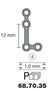 Plaque titane L-Form 90° / 4 trous long. 2,2 cm-0