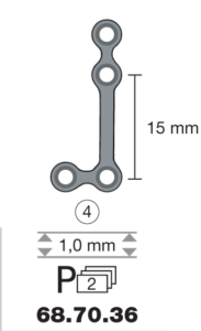 Plaque en titane L-Form 90° / 4 trous long. 2,5 cm-0