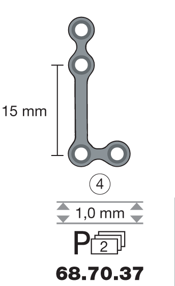 Plaque en titane L-Form 90° / 4 trous long. 2,5 cm-0
