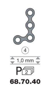 vignette du produit Plaque en titane L-Form 100° / 4 trous long. 1,6 cm