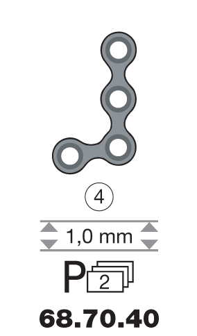 Plaque en titane L-Form 100° / 4 trous long. 1,6 cm-0 Plaque en titane L-Form 100° / 4 trous long. 1,6 cm-0