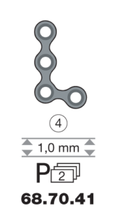 vignette du produit Plaque en titane L-Form 100° / 4 trous long. 1,6 cm