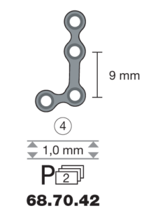 vignette du produit Plaque en titane L-Form 100° / 4 trous long. 2 cm