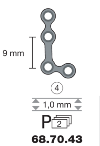 vignette du produit Plaque  en titane L-Form 100° / 4 trous long. 2 cm