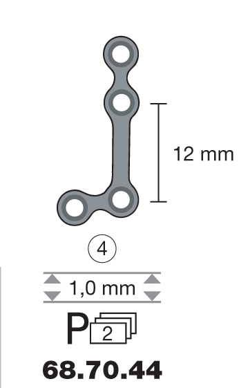 Plaque en titane L-Form 100° / 4 trous long. 2,2 cm-0