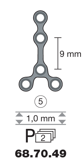 Plaque en titane Y-Form / 5 trous long. 2,4 cm-0