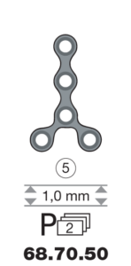 vignette du produit Plaque en titane Y-Form / 5 trous long. 2 cm