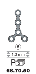 Plaque en titane Y-Form / 5 trous long. 2 cm-0