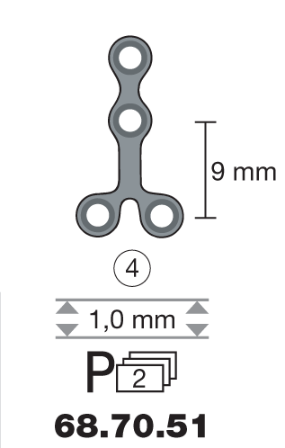 Plaque en titane Y-Form / 4 trous long. 1,8 cm-0