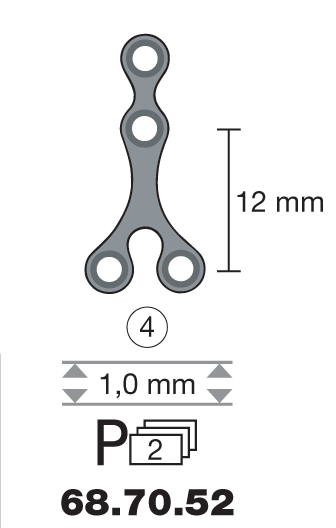 Plaque en titane Y-Form / 4 trous long. 2,3 cm-0