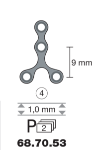 Plaque en titane Y-Form / 4 trous long. 1,8 cm-0