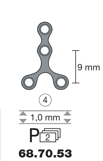 Plaque en titane Y-Form / 4 trous long. 1,8 cm-0