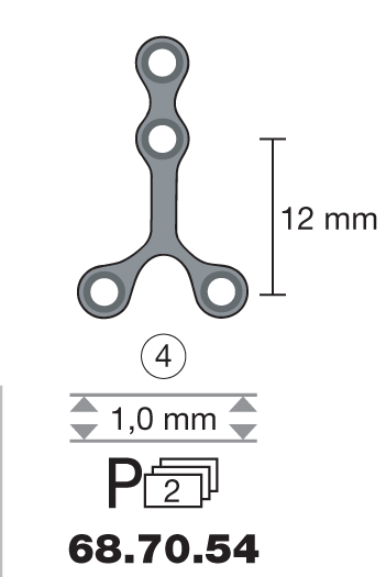 Plaque en titane Y-Form / 4 trous long. 2,3 cm-0