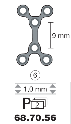 Plaque en titane 2Y-Form / 6 trous long. 2,6 cm-0