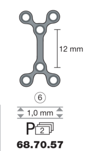 vignette du produit Plaque en titane 2Y-Form / 6 trous long. 2,8 cm