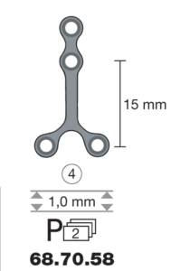 Plaque en titane Y-Form / 4 trous long. 2,5 cm-0