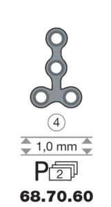 Plaque en titane T-Form / 4 trous long. 1,6 cm-0