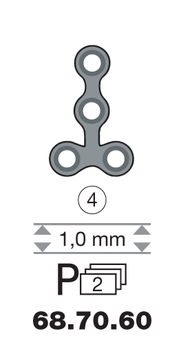 Plaque en titane T-Form / 4 trous long. 1,6 cm-0