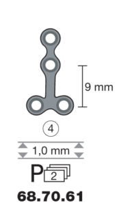 vignette du produit Plaque en titane T-Form / 4 trous long. 1,8 cm