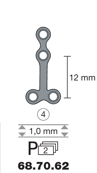 Plaque en titane T-Form / 4 trous long. 2,3 cm-0