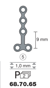 Plaque en titane T-Form / 5 trous long. 2,5 cm-0