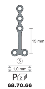 Plaque en titane T-Form / 5 trous long. 3,2 cm-0