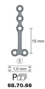 vignette du produit Plaque en titane T-Form / 5 trous long. 3,2 cm