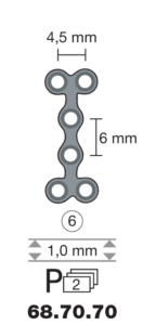 Plaque en titane 2T-Form / 6 trous long. 2,3 cm-0