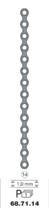 vignette du produit Plaque en titane I-Form / 14 trous long. 8 cm