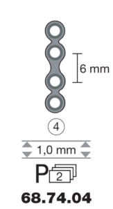 vignette du produit Plaque en titane I-Form / 4 trous long. 2 cm