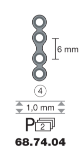 Plaque en titane I-Form / 4 trous long. 2 cm-0