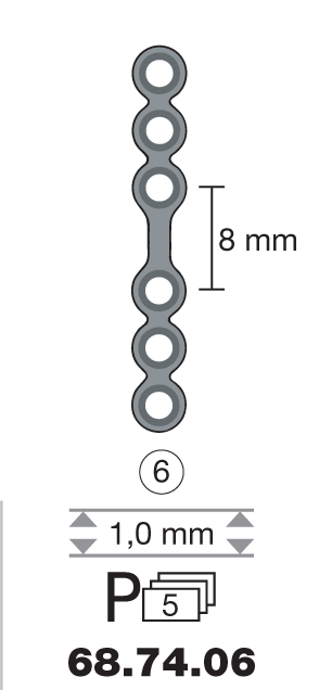Plaque en titane I-Form / 6 trous long. 3 cm-0