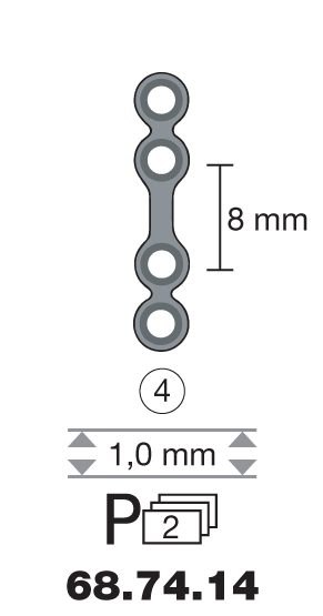 Plaque en titane I-Form / 4 trous long. 2 cm-0
