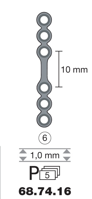 Plaque en titane I-Form / 6 trous long. 3,1 cm-0