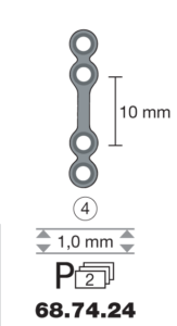 vignette du produit Plaque en titane I-Form / 4 trous long. 2,3 cm