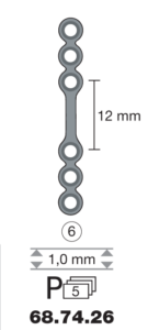 vignette du produit Plaque en titane I-Form / 6 trous long. 3,3 cm